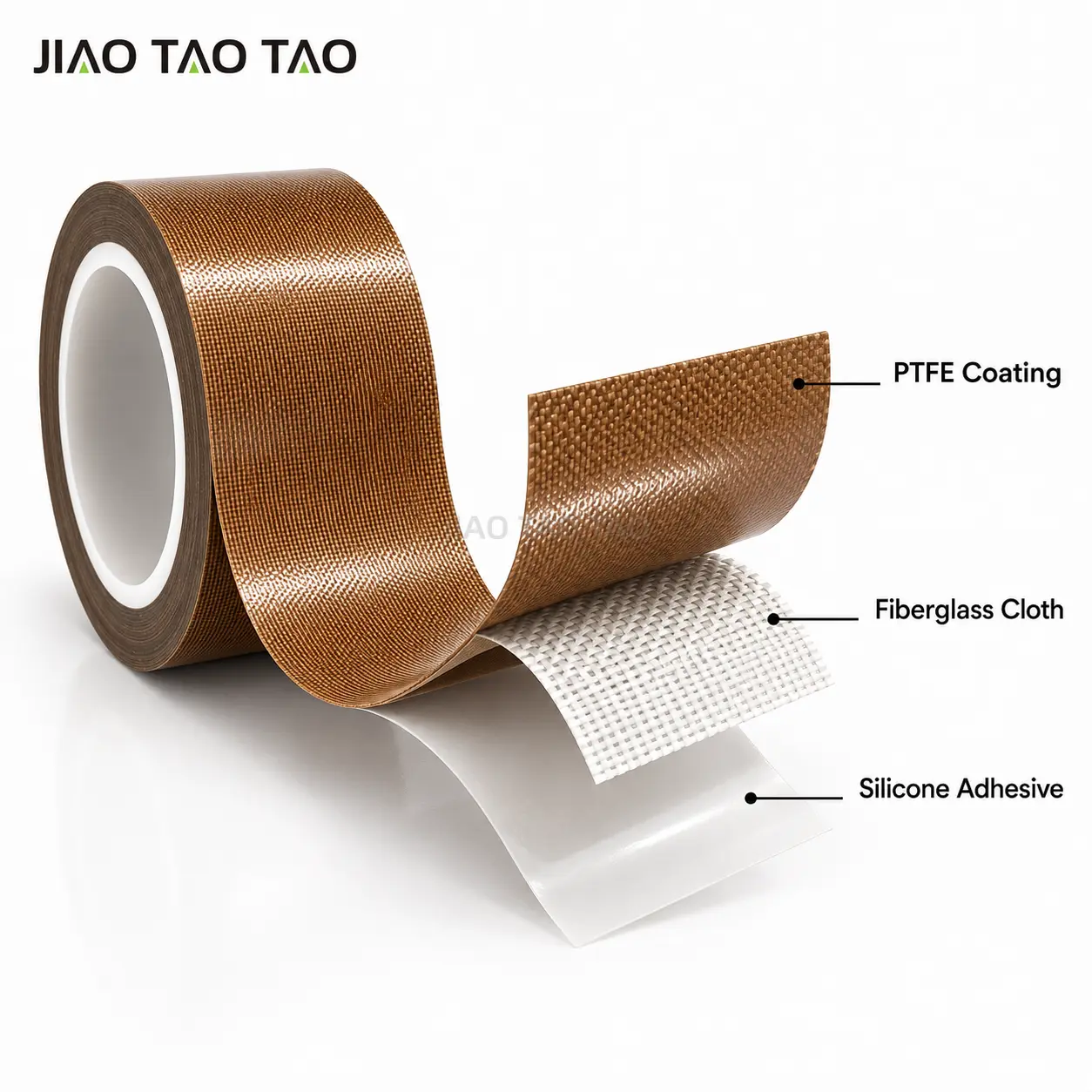 PTFE coated fiberglass adhesive tape detail showcase for chemical and anticorrosion industry